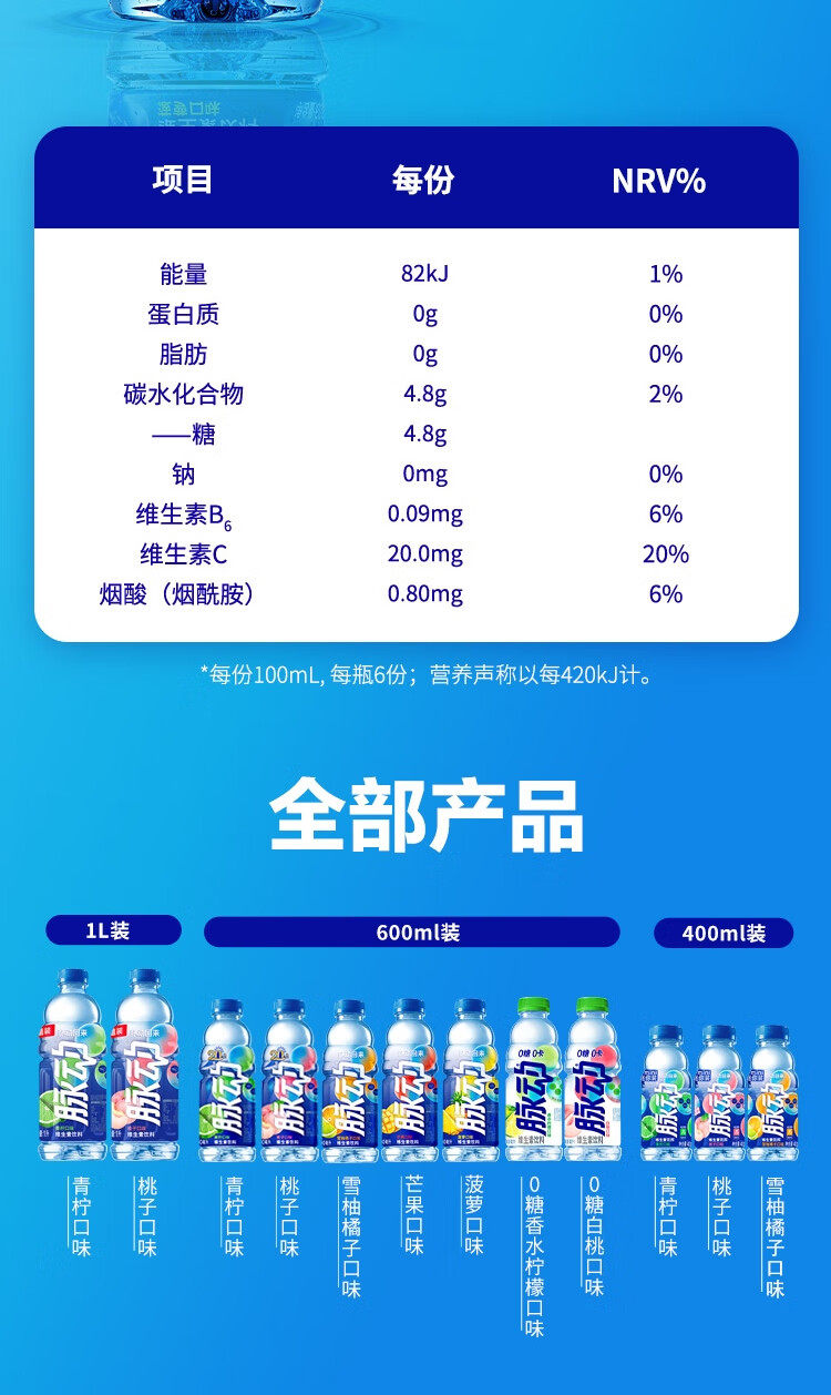 脉动维生素饮料菠萝口味健身运动饮品600mlx15瓶装整箱北京包邮