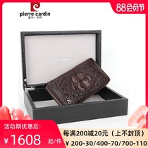 Pirkadan Crocodile leather wallet mens leather clutch long zipper handbag Business casual clutch bag men
