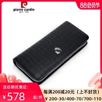 Pilkadan handbag mens leather casual fashion long zipper mens wallet clutch bag first layer cowhide clutch bag