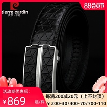 Pilkadan mens belt automatic buckle stainless steel leather business mens belt casual cowhide wild pants with tide