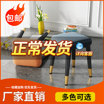 Home bench bench stacked bench for bench modern minimal luxury chair creative short bench