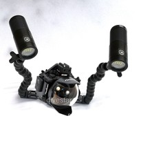 Special promotion diving camera case tray underwater photographic equipment double grip snake arm bracket