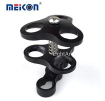Zhongda promotion aluminum lamp arm three hole Butterfly Ball clip underwater photography camera case arm system three ball