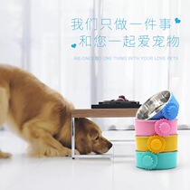 Pet food bowl Hanging dog bowl Stainless steel cage with fixed cat bowl Dog food bowl Cat drinking bowl breeding cage