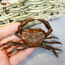Large solid handmade copper crab cover tea pet can raise incense ceremony tea ceremony home furnishings direct sale Special