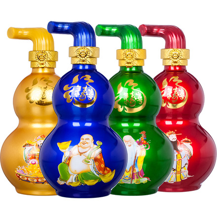 白酒53度整箱礼盒装纯粮食高粱福禄寿喜葫芦瓶500ml4瓶礼品酒送礼