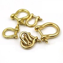 Manufacturer direct selling pure brass horseshoe key buckle pure handmade brass key buckle male waist hanging car key buckle pendant