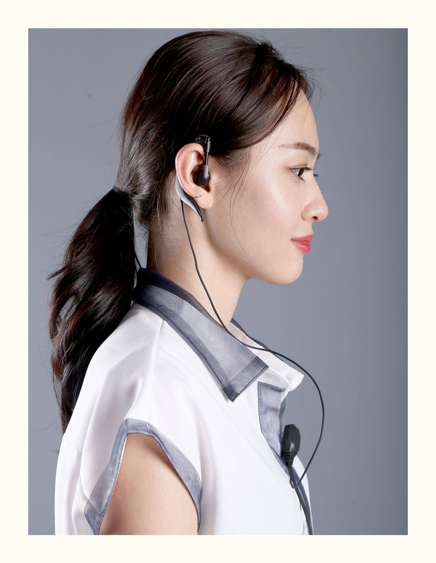 对讲讲机耳机高档耳挂式耳塞耳麦k头m大小对讲电话机耳机线通用型