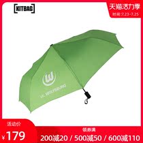 Wolfsburg printed team logo semi-automatic umbrella Fashion shade foldable sun umbrella