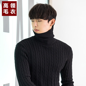 天启者高领毛衣男加绒加厚冬季保暖针织衫长袖韩版个性修身毛线衣