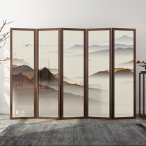New Chinese Screen Partition Living Room Modern Simplicity Yogantian Ancient Wind Solid Wood Removable Bedroom Folding Folding Screen Mountain Water