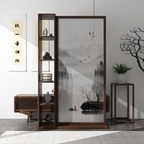New Chinese-style Screen Partition Living Room Cloth Art Xuanguan Water-ink Landscape Shelf Modern Brief Bedroom Shelter for Home