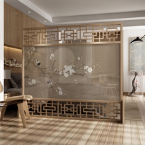 New Chinese-style screen partition living room entrance barrier home bedroom modern simple home solid wood seat screen