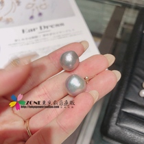 Japan agete 19 Winter European court style white pearl silver water drop 10k gold earrings