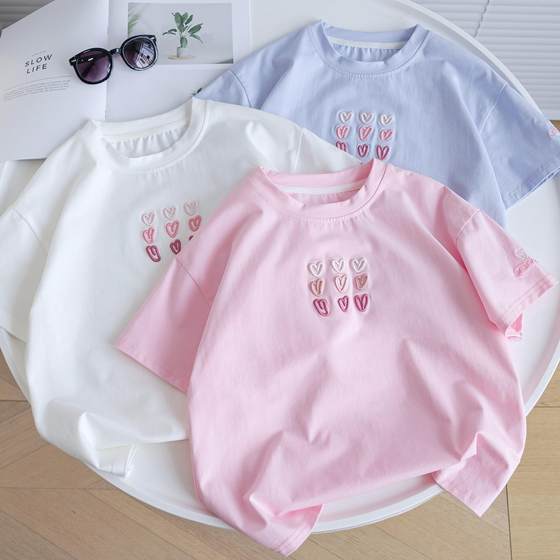 Girls T-shirt Short Sleeve 2025 New Summer Pure Cotton Children's Clothing Medium Big Children's Girl Top Children's Loose T-shirt
Girls T-shirt Short Sleeve 2025 New Summer Pure Cotton Children's Clothing Medium Big Children's Girl Top Children's Loose T-shirt