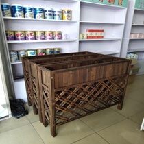 Decorative Mesh Flower Racks Wood Flowerpots Fields Garden Restaurant Partition Mesh Flower Groove Gardening Fence Courtyard Solid Wood Suspended