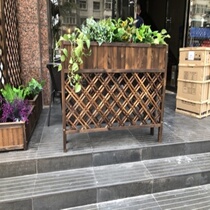 Decoration Embalming Wood Flower Case Courtyard Creative Floor grid Flower groove Xuanguan suspended grid Flower frame fence fence
