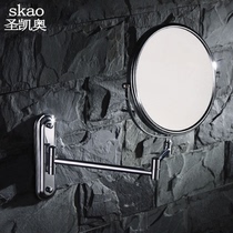 Double sided push-pull magnifying cosmetic mirror swivel make-up mirror folded dresser toilet telescopic mirror bathroom wall-mounted