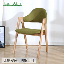 Solid Wood creative fabric dining chair Nordic A chair new Chinese household mandshurica conference chair simple leisure chair