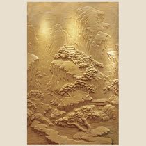 Artificial sandstone relief background wall Villa exterior wall landscape relief Courtyard sandstone mural Corporate image wall
