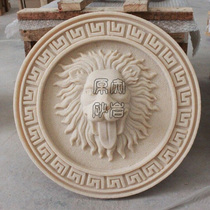 Custom-made sandstone fountain ornaments Sandstone landscape sculpture Sandstone courtyard water wall relief Elephant faucet wall hanging