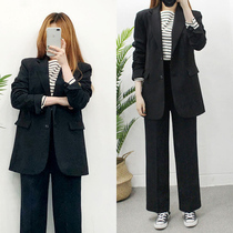 2021 new autumn Korean version of loose dress suit college students interview professional suit two-piece womens clothes