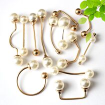 Korean shirt anti-light buckle silk scarf one-word button coat coat sweater clothes cuff decoration pearl button