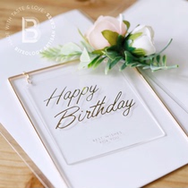 BITEOLOGY acrylic birthday cake plug-in decoration plug-in single shot is not shipped