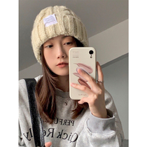 Japan AR New Thickened Twist Twist Knit Cold Hat Women Ins Han Edition Tide Retro 100 Hitch Warm Protective Ear Fur Thread Hat