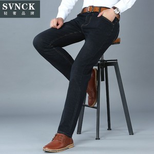 SVNCK商务牛仔裤中年裤2018秋冬季休闲直筒裤男式大码牛仔裤YL809