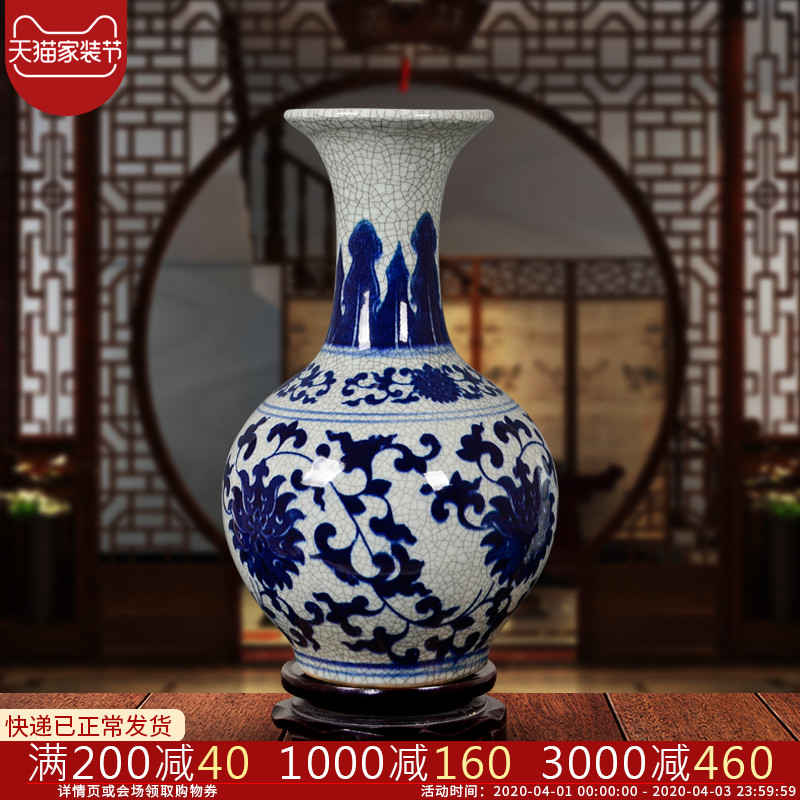 Archaize of jingdezhen ceramics up gourd of blue and white porcelain vases, flower arrangement home sitting room adornment is placed cb37