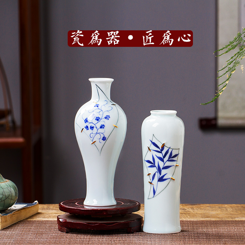 Jingdezhen ceramics creative hand - made mini floret bottle of flower arranging new Chinese style household adornment furnishing articles in the living room