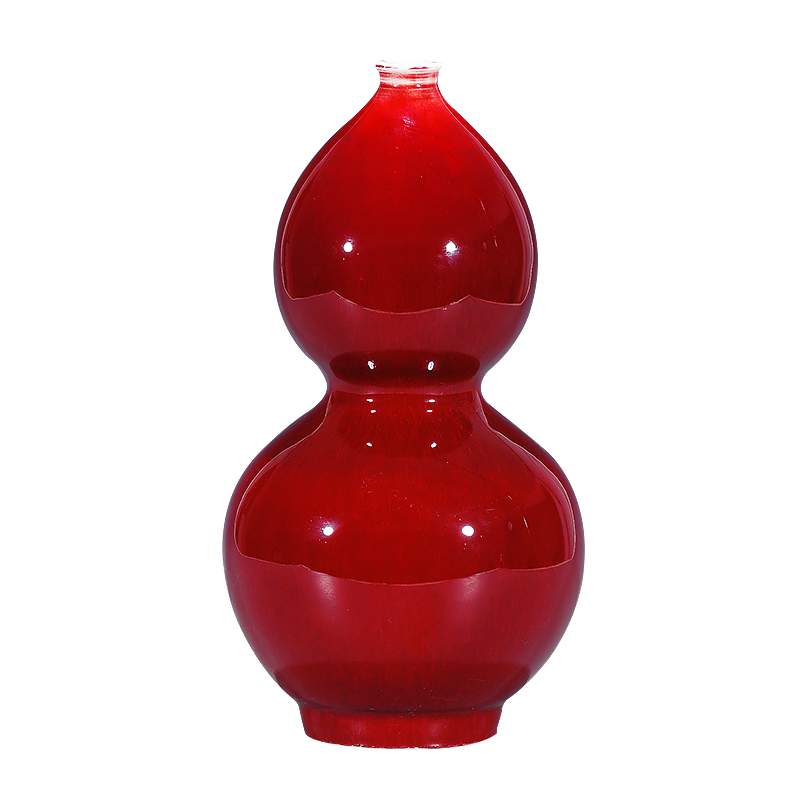 Jingdezhen ceramic antique ruby red glaze floret bottle of flower arrangement of Chinese style classical household sitting room adornment rich ancient frame furnishing articles