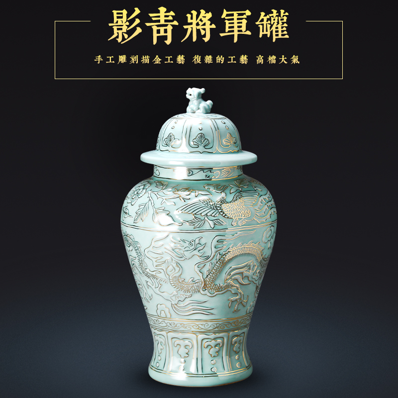 Jingdezhen chinaware paint antique hand - made the general pot of furnishing articles ornaments archaize classic Chinese style large living room