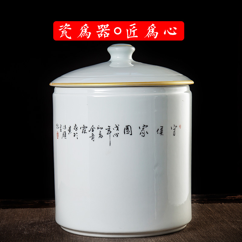 Jingdezhen tea pot seal tea cake big yards of household ceramics storage tank puer tea cake storage tanks