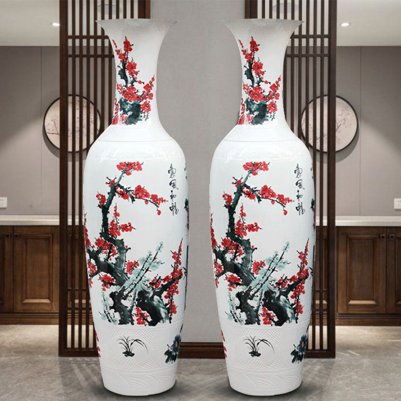 Sf19 jingdezhen ceramics hand - made name plum flower pretty breeze where large vases, sitting room hotel decoration furnishing articles