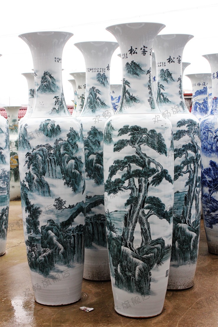 Jingdezhen ceramics hand - made guest - the greeting pine ground sitting room adornment is placed hotel opening gifts sf54 big vase