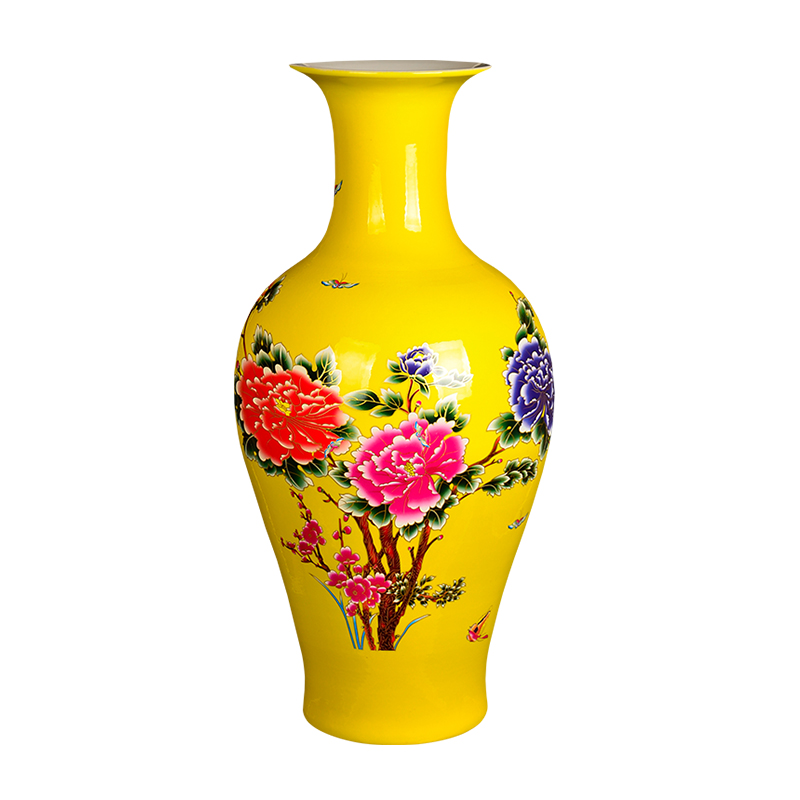 Z010 merry jingdezhen ceramic vase an outfit of large modern Chinese yellow home furnishing articles