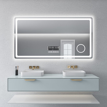 led with light anti-fog Smart Square mirror bathroom mirror wall toilet touch screen toilet luminous mirror