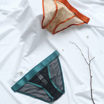 Close-fitting diary minimalist sexy translucent mesh contrast color high fork showing leg length comfortable wide waist low waist underwear women