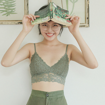 Close-fitting diary French romantic lace Light sexy with chest pad backing type rimless bra bralette underwear