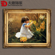 High-grade handmade figure oil painting bedroom childrens room decoration painting golden childhood series European oil painting TN08