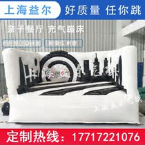 Factory customized black and white inflatable jumping inflatable castle jumping bed innovative net red parent-child restaurant inflatable childrens trampoline