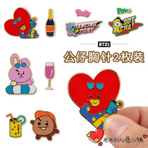Korea BT21 cute three-dimensional doll brooch metal decoration badge 2 clothing pin bag accessories