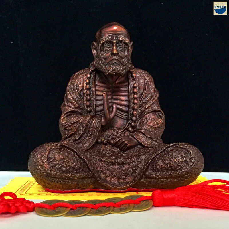 銅像 コレクション 達摩祖師銅像 工芸品 純銅達摩祖師擺件中式禪意風格辦公室書房裝飾銅像精工紫銅色