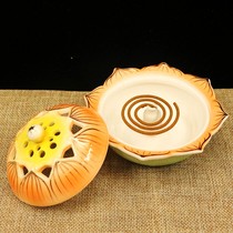 Ceramic Smoked Incense Stove Home Pendulum Buddha Hall of Flowers for Incense Stove Lotus Flowers Aroma Stove Yoga Champ Zen Sandalwood Stove