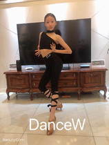 Dans Dance Net Red Split Leggings Pants Children's Latin Dance Practice Clothing Training Pants Original Comfortable Girls Advanced