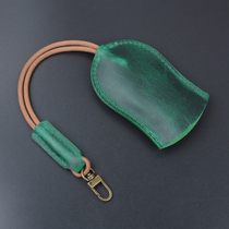 Original first layer cowhide car key bag handmade leather key bag key bag with rope leather goods