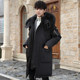 Korean version of the thickened knee down jacket men's long section trend handsome fur collar geese men's clothing winter jacket Korean version of the thickened knee down jacket men's long section trend handsome fur collar geese men's clothing winter jacket