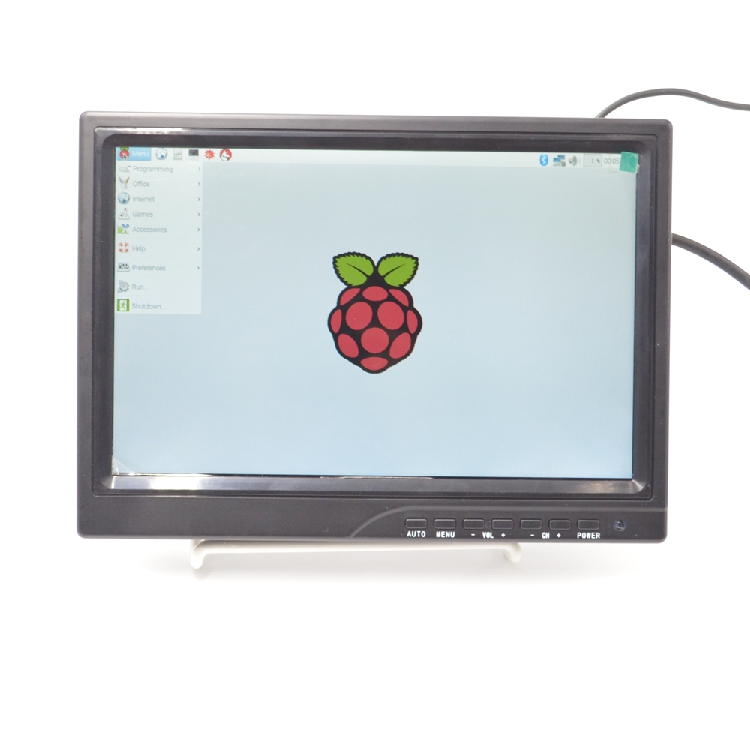 The Raspberry Pi 10.1 inch portable HDMI+VGA+DVI monitor supports 1080P